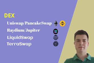 fork uniswap, pancake swap, raydium, jupiter ag dapp on evm solana sui