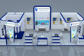 create modern 3d display stalls, booths, and stands for you