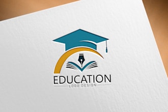 design education logo school, college, university, unlimited revisions