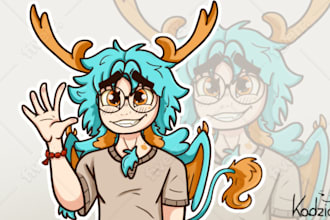 l draw your oc charakter or you in cartoon style