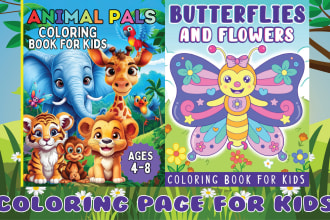 make coloring book cover design and interior for amazon kdp