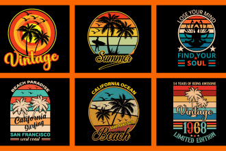 do custom retro vintage t shirt typography t shirt and summer t shirt design