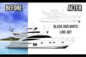 draw detailed line art, map illustration, pet, or anything
