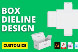 create dieline design template for product packaging box design