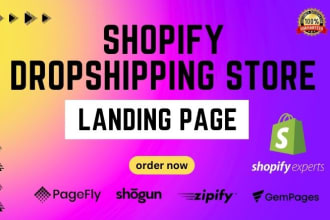 design dropshipping store using pagefly, shogun, gempages