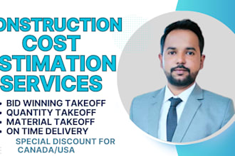 do quantity takeoff, material take off and cost estimation