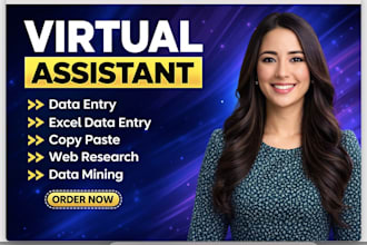 be virtual assistance for data entry, copy paste, web research, data mining