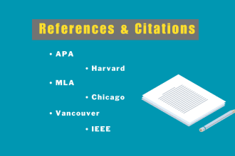 proofread and edit references and citations to apa, mla, or chicago styles