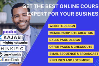 do kajabi teachable podia thinkific learndash online course website,landing page