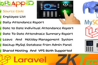 develop biometric fingerprint attendance system daily attendance, leave, holiday