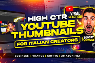 design high ctr youtube thumbnails in italian
