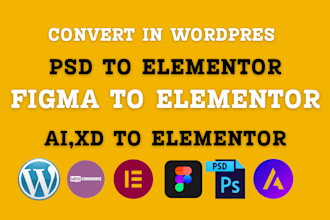 convert figma to wordpress, figma to elementor, PSD to wordpress