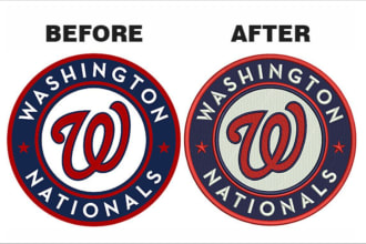 embroidery digitizing of logo, design into dst, pes files