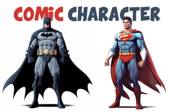 draw comic character, comic book illustration and manga