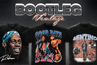 design a custom vintage bootleg graphic tee
