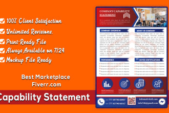 do design professional, business and effective capability statement with flyer