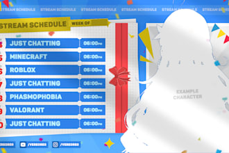 design attractive vtuber stream schedule for you