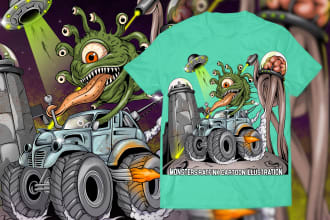 draw monster rat fink for tshirt, poster, and album cover