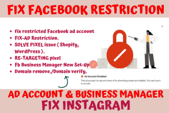 fix your facebook restriction ad account, business manager