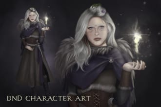 draw realistic, fantasy character portrait