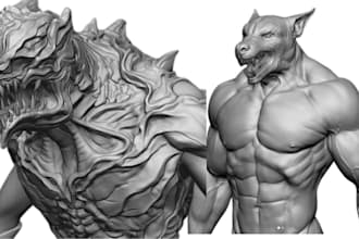 sculpt 3d miniature, dnd tabletops, warhammer  character model for 3d printing