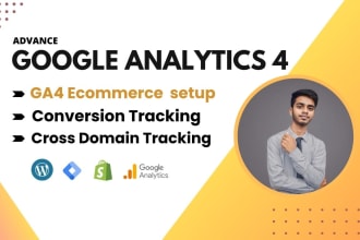 setup or fix google analytics 4, ga4 shopify, ga4 ecommerce tracking by GTM
