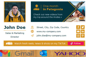 code clickable HTML email signature for gmail yahoo outlook