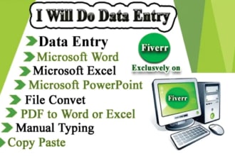 make table content ,do fastest data entry, web scraping ,excel data