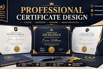 do premium certificate design unique certificate or diploma design