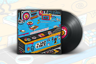 create bold music cover illustrations for bands and artists