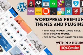 install all original premium wordpress theme and plugins