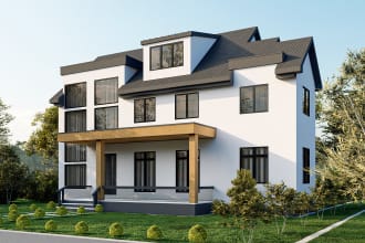 do 3d exterior design of house,modeling and 3d rendering