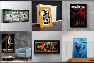 design custom canvas wall art, poster design high quality