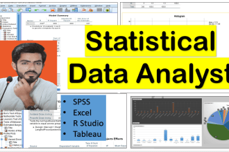 do advance statistical data analysis using spss, r studio and excel