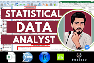 do advance statistical data analysis using spss, r studio and excel