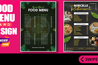 do restaurant menu design, food menu design
