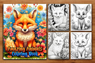create kids and adults grayscale coloring pages for amazon kdp