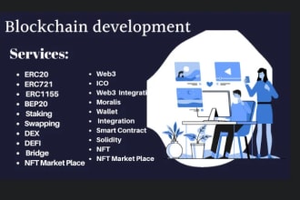 develop web3 dapp, solidity smart contracts, nft