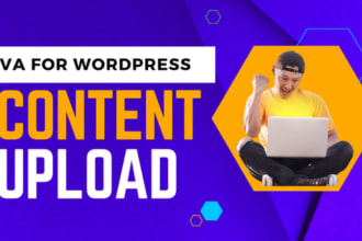 upload articles, content, and blog posts as wordpress VA virtual assistant