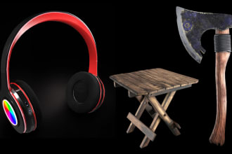do 3d hard surface, prop, asset models for games and others
