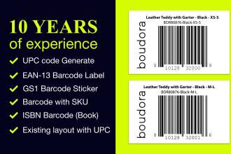 design custom barcode, qr code and sticker with logo in 1 hour