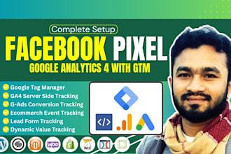 fix or set up facebook pixel , google analytics 4, conversion tracking