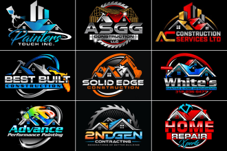 do painting, home repair, real estate and construction logo