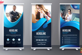 design professional roll up, pull up banner in 24 hours