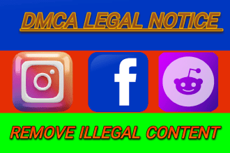 takedown harassing defaming post of  instagram,facebook,reddit under dmca