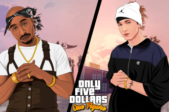 draw your photos into gta artwork style in 24hours