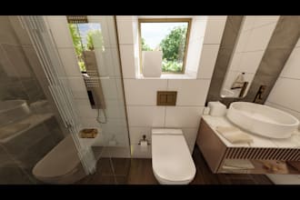 prepare beautiful bathroom interiors