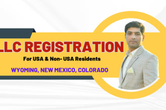 register your llc in USA states of colorado, new mexico and wyoming