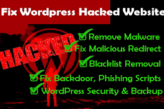recover hacked wordpress website, remove malware, security
