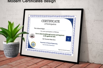 make modern and unique diploma certificates for you in adobe photoshop